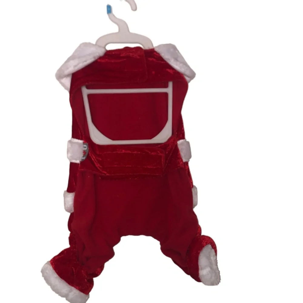 Happy Holidays PET APPAREL Santa Suit Outfit  -Size Small  Cat Dog Dog Clothes